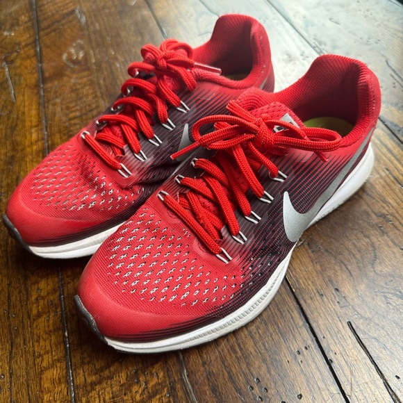 Nike Other - Nike Zoom Pegasus 34 (GS) 881953-600 Kid's Size 5.5Y‎ Red/Black/White